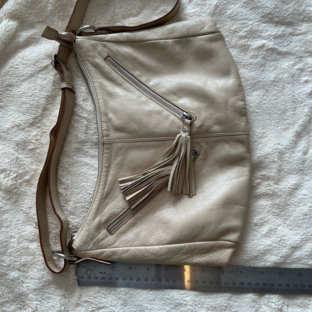 Prune Cream Leather Shoulder / Crossbody Bag - Picture 13 of 15